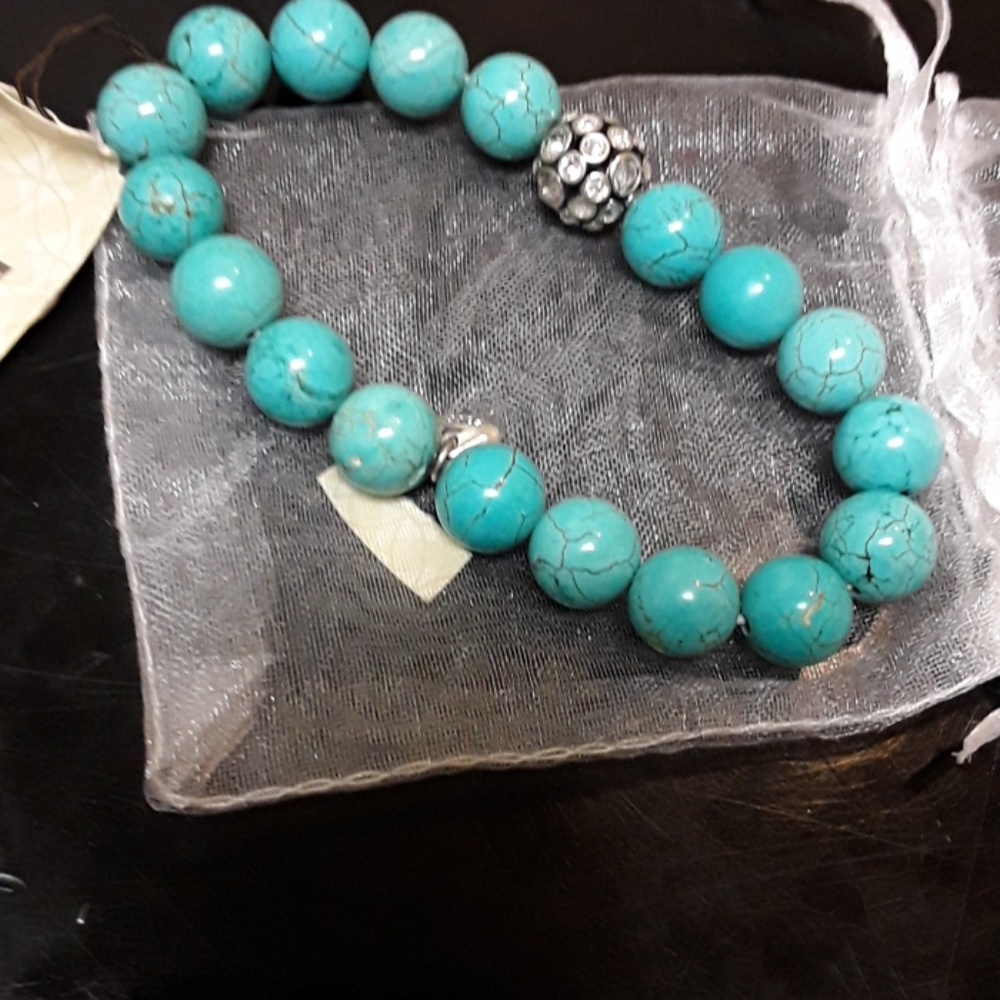 Fossil Turquoise stretch vintage silver.